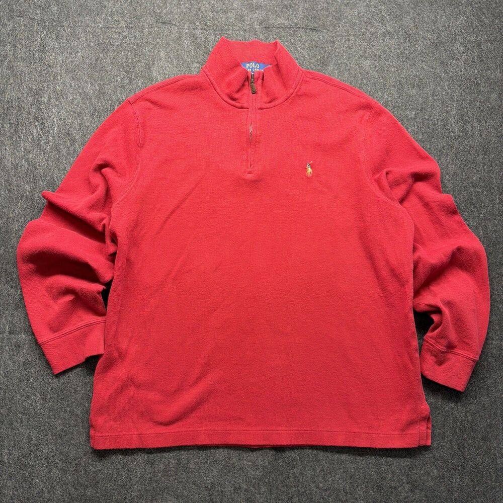 Polo Ralph Lauren 1/4 Zip Estate Rib Red Sweater - Men’s Large